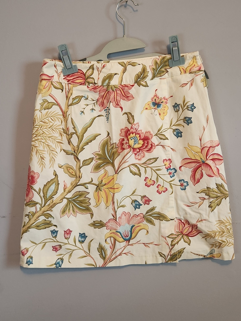 Talbots Cream Mini Skirt with Pink, Yellow and Blue Floral Print